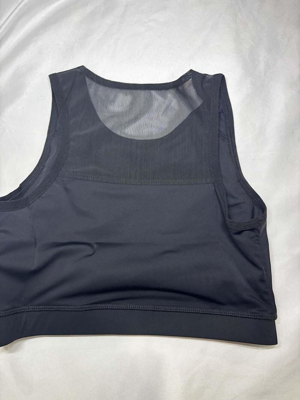 Black Mesh Back Crop Tank Top Sports Bra Size S